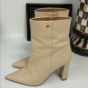 Tory Burch Cream Heeled Boots